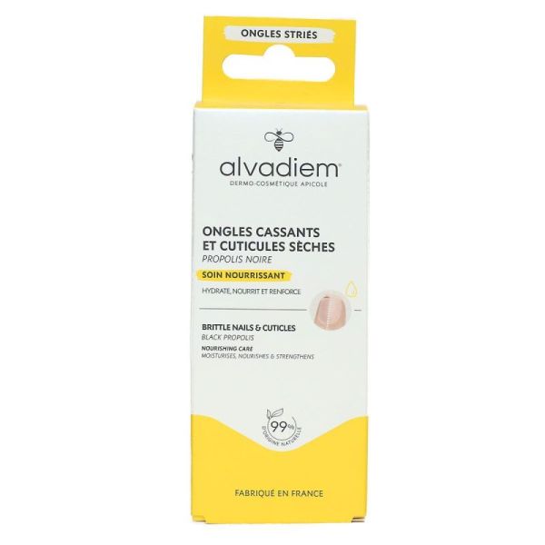Alvadiem Soin Nourrissant Ongles et Cuticules Ongles Secs Cassants Striés Stylo Applicateur 10 ml