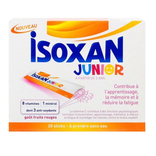 Isoxan Junior Stick Orodispersibles Fruits Rouges 20 sticks