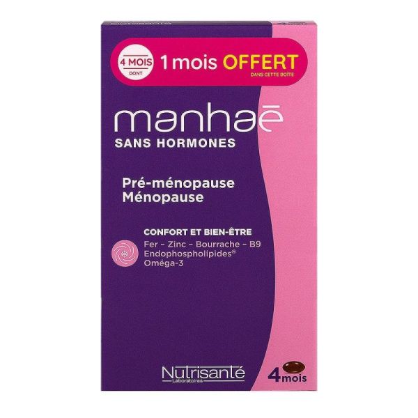 Manhaé Ménopause Sans hormone 120 capsules (4 mois)