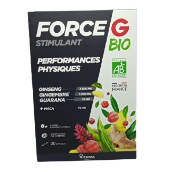 Force G Stimulant Bio Solution Buvable 20 Ampoules 10ml 200g 