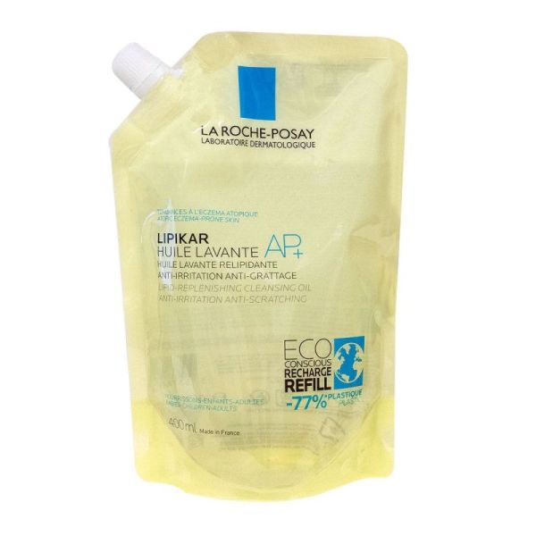 La Roche Posay Lipikar Ap+ Huile Lavante Relipidiante Gratage Eco recharge/400ml