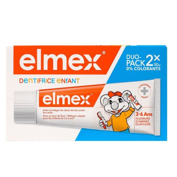 Elmex Dentifrice Enfant 3-6 ans Lot de 2