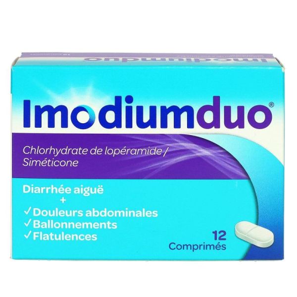 Imodium Duo Diarrhée aiguë 12 comprimés