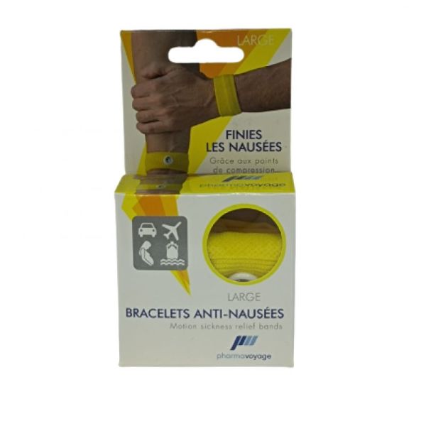 Pharmavoyage Bracelet Anti-nausés Jaune Large Boîte de 2