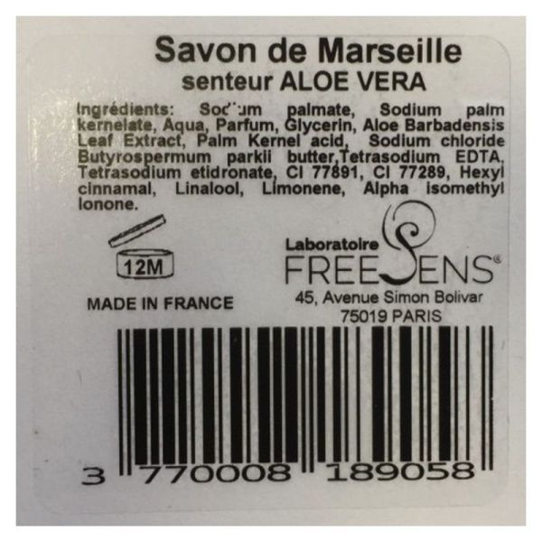 Savon de  Marseille Aloé Vera Pain de 100g