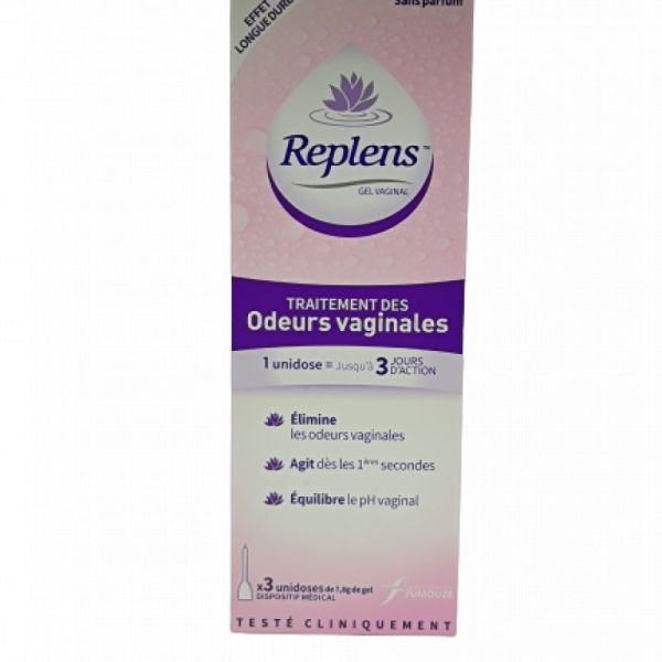 Replens Traitement des Odeurs vaginales Gel vaginal 3unidoses 5g