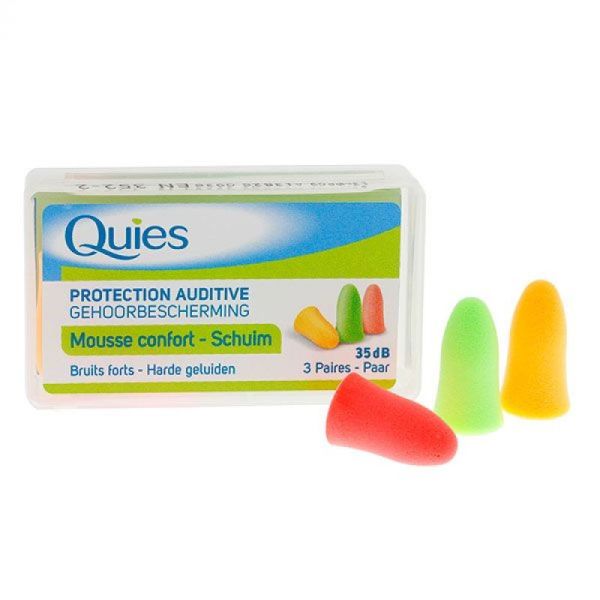 Quies Protection Auditive Mousse Fluo Boite de 6