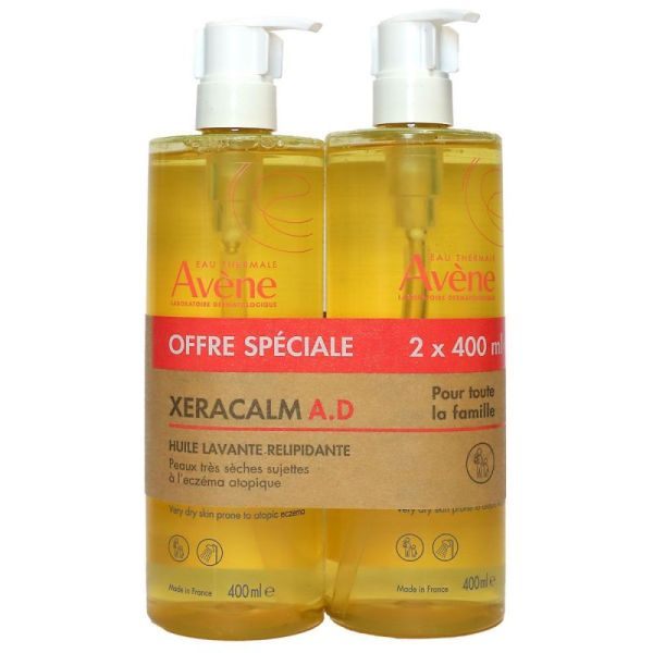 Avene Xeracalm Huile Lavante 400ml Lot De 2