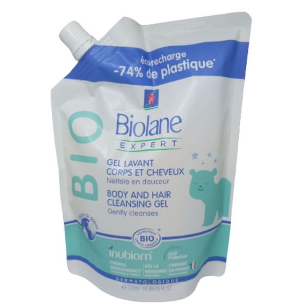 BIOLANE EXPERT GEL LAVANT CORPS ET CHEVEUX BIO 500ML