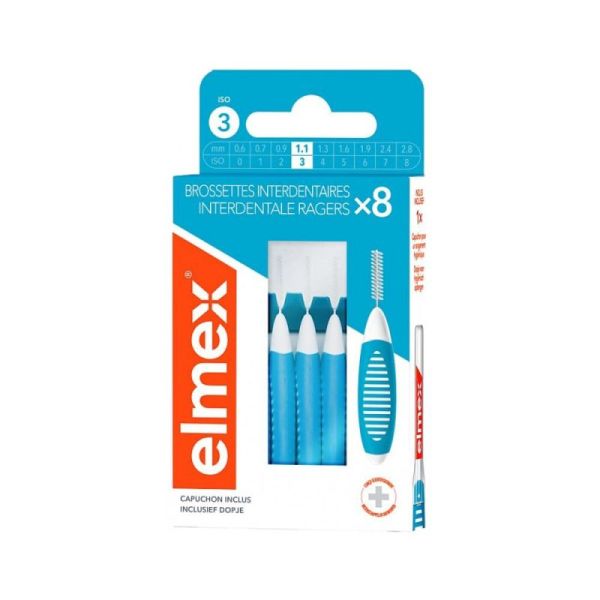 Elmex Brossettes Inter-dentaires 1,1mm Boite de 8