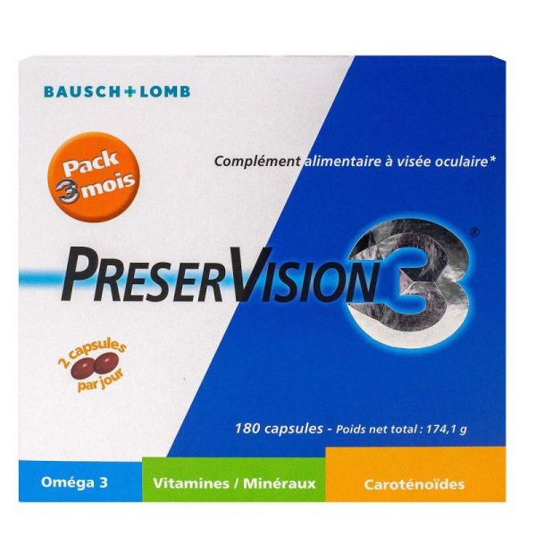 Preservision 3 Capsules  Pack de 3 boites de 60