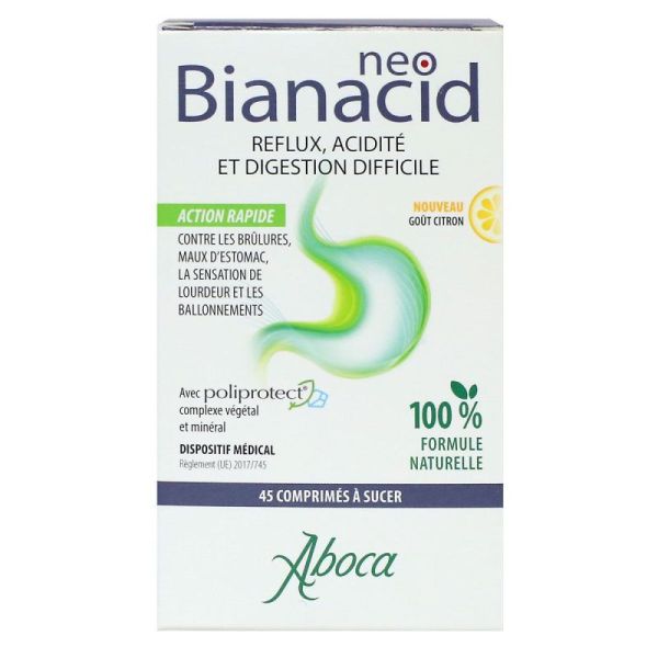 Neobianacid Comprimé Sucer Citron Boite de 45