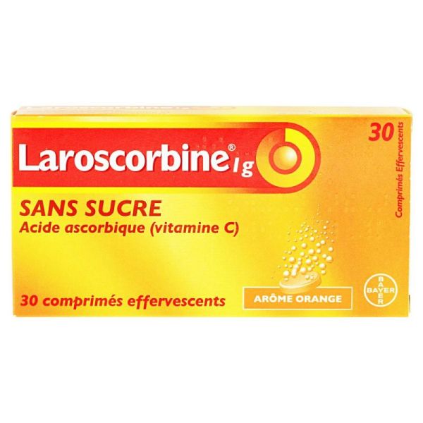 Laroscorbine Sans Sucre 1g 30 Comprimés Effervescents