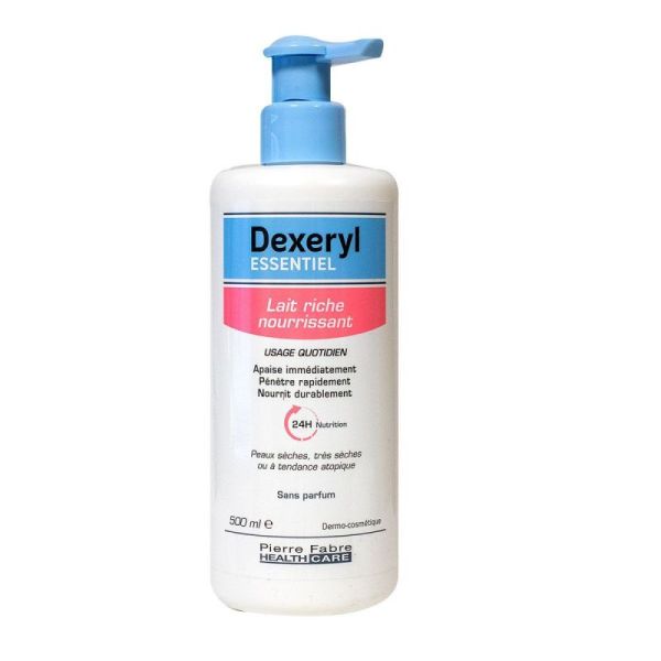 Dexeryl Essentiel Lait Riche Nourrissant Flacon Pompe 500 ml