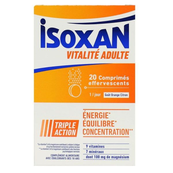 Isoxan Vitalite Adulte Comprimés Effervescents Boite de 20