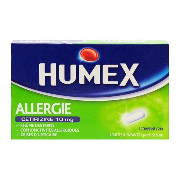 Humex 10mg Comprimé Pesé Allergie Cétirizine Plaque de 7