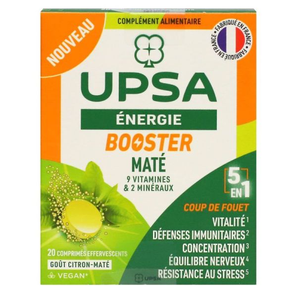 Upsa Booster Energie 5 en 1 Comprimés Effervescents 2 tubes de 10