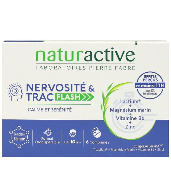 Naturactive Nervosité & Trac Flash 6 comprimés Orodispersible