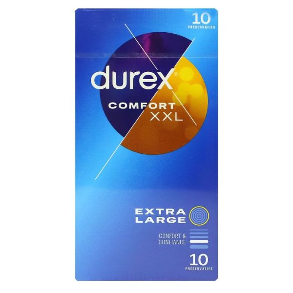 Durex Comfort Xxl Préservatif Lubrifié Boite de 10