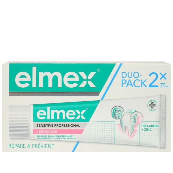 Elmex Sensitive Professional Pâte Soin Gencive 2 X 75ml