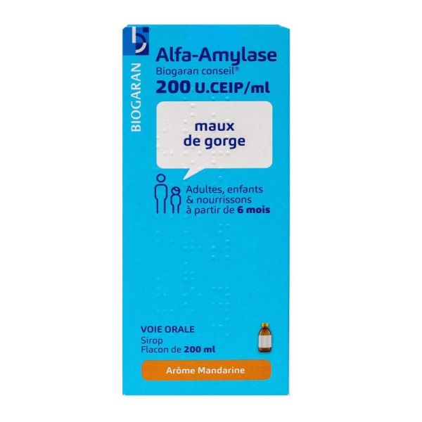 Alfa-amylase Biogaran Conseil 200 u.ceip/ml Sirop Flacon 200ml