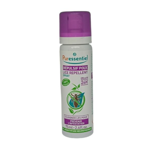 Puressentiel Répulsif Poux Spray 24h Efficacité 75ml