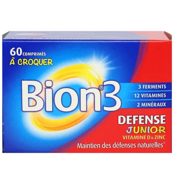 Bion 3 Defense Dès 4ans Comprimés A Croquer Framboise Boite de 60