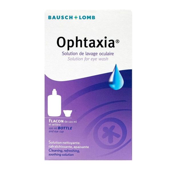 Ophtaxia Solution de  Lavage Oculaire avec oeillère 120 mL
