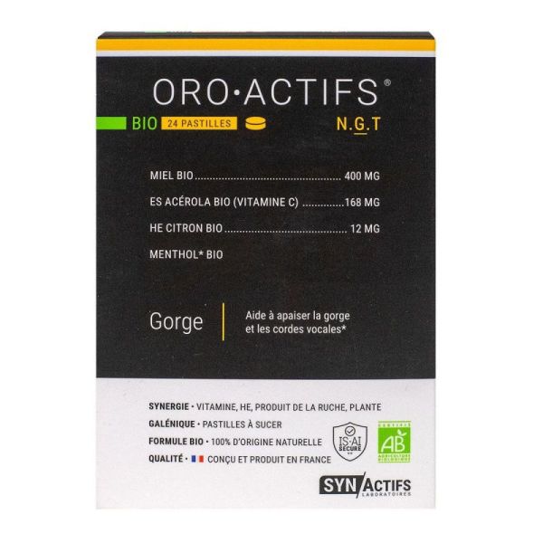 Oroactifs Pastille Bio Boîte de 24 Gélules