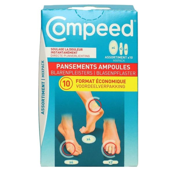 Compeed  Assortiment De Pansements Ampoules - Boite De 10