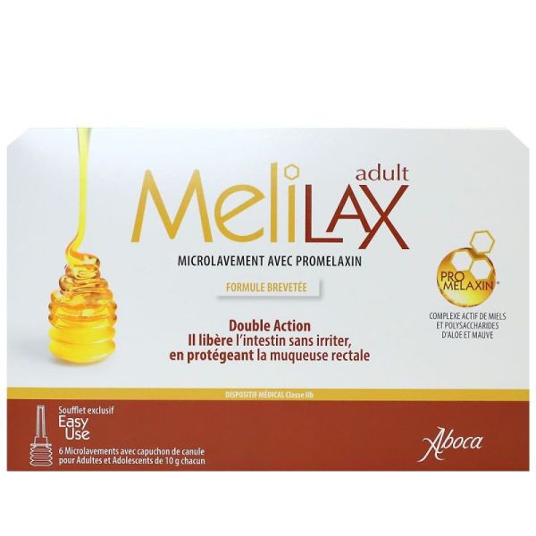 Melilax Adulte Gel Rectal Microlavement 6 tubes de 10g