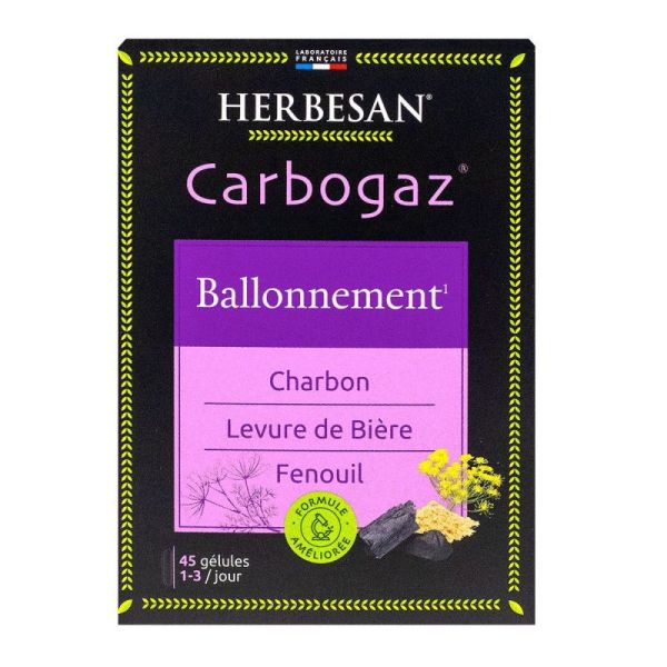 Herbesan Carbogaz Ballonnement 45 Gélules (20 g)