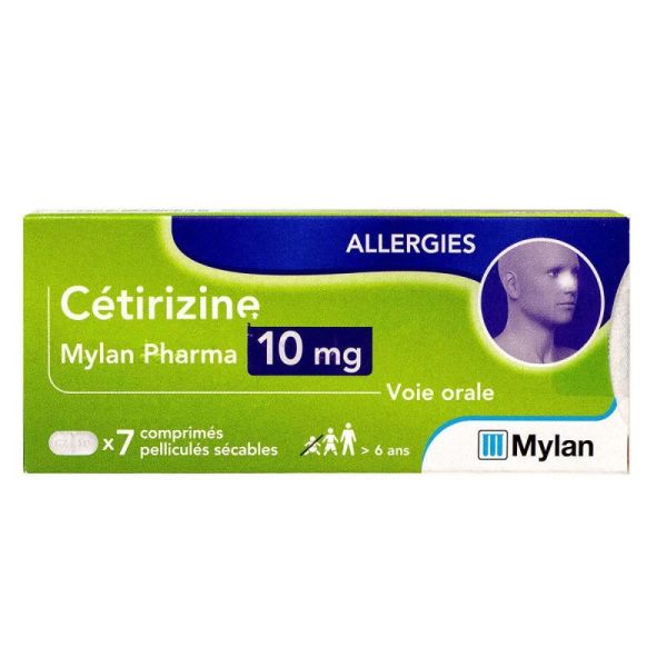 Cetirizine Mylan 10mg Comprimé Plaquette 7