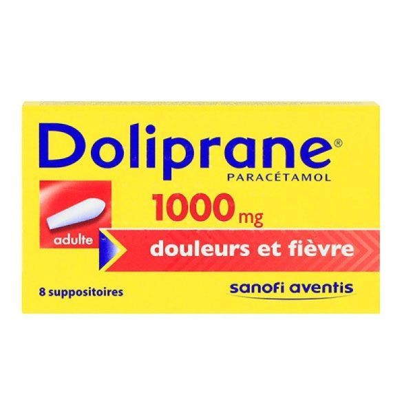 Doliprane 1000mg Suppo Adulte 2 plaques de 4 (8)