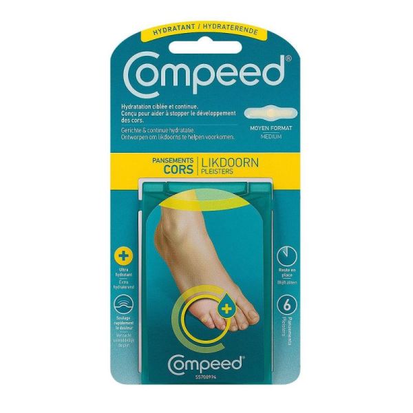 Compeed Pansements Cors Hydratant Medium Boîte De 6