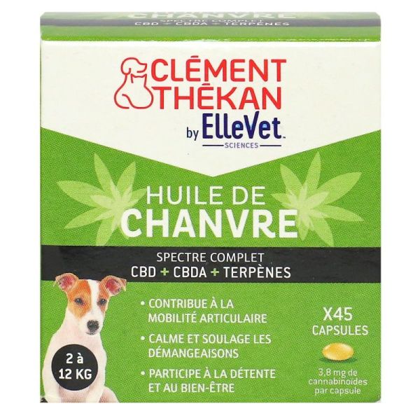 Huile de Chanvre Capsules X 45 Chiens 2-12 kg