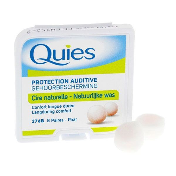 Quies protections auditives en cire naturelle boîte de 12 paires