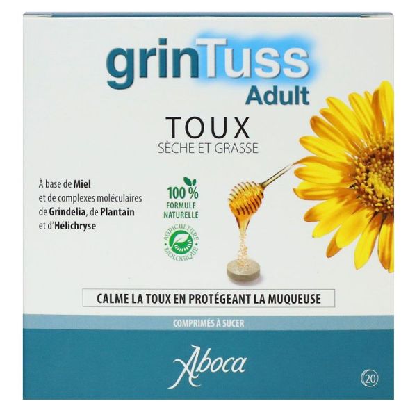 Grintuss Adulte Comprimé Toux Sèche Grasse Boite de 20